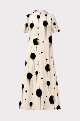 Ivory Polka Dot Print Fluid A-Line Dress – Capsule Edition - Julia Allert