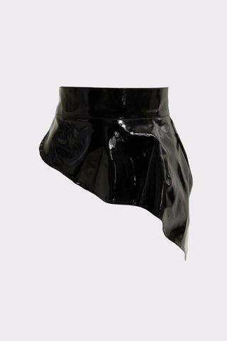 Lacquered Asymmetric Basque Belt Black
