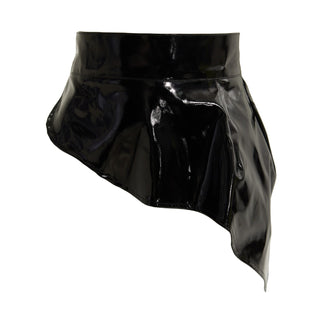 Lacquered Asymmetric Basque Belt Black