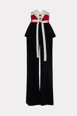 Flared Pants With Corset Waistband Black