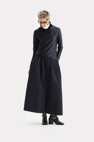 Leather-Look Long Sleeve Top Black - Julia Allert