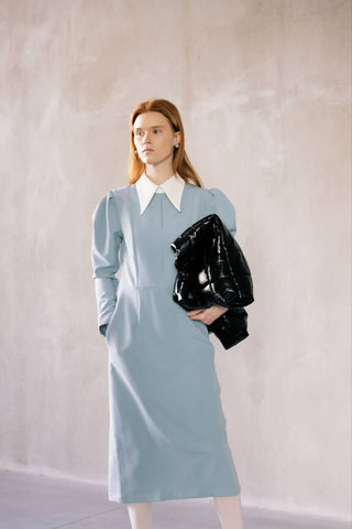 Light Blue Formal Midi Dress - Julia Allert