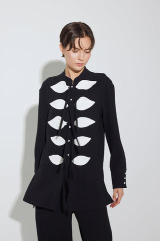Lightweight Crinkled Blouse & Wide-Leg Pants Co-Ord Set – Black - Julia Allert
