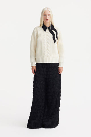 Limited Edition Virgin Wool Cable Knit Sweater – Ivory - Julia Allert