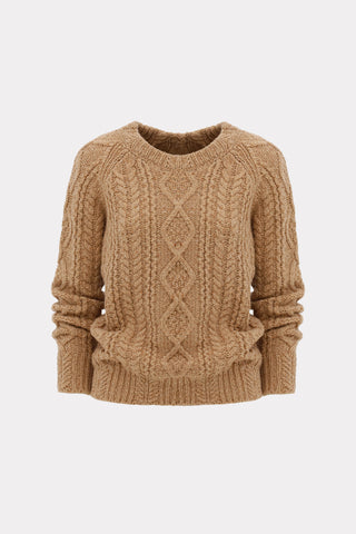 Limited Edition Virgin Wool Cable Knit Sweater – Camel Beige