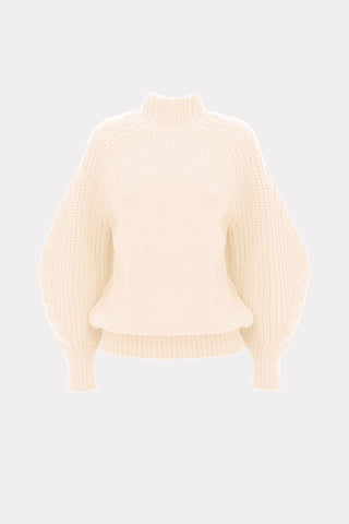 Limited Edition Virgin Wool Sculptural Knit Sweater – Ivory