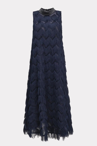 Long Evening Gown A-Line Fringe Dress Blue - Julia Allert