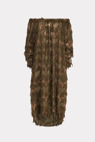 Loose Fit Midi Dress Dark Green