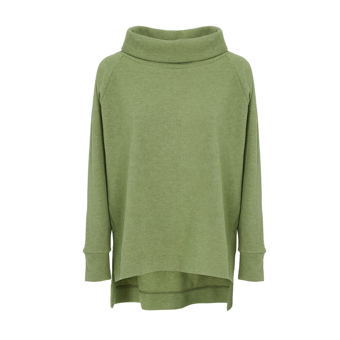 Loose Turtleneck Oversize Long Sweater Green