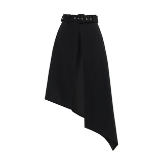 Luxe Asymmetrical High Waist Belt Black