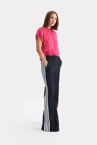 Luxe Fur-Effect Blouse Pink - Julia Allert