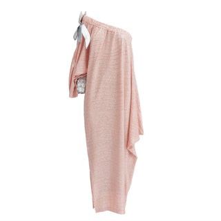 Luxury Elegance One-Sleeve Long Dress Rose Silver