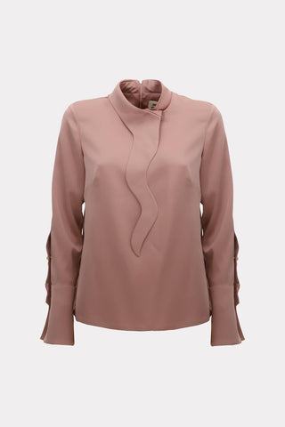 Luxury Silk-Feel Satin Blouse Blush - Julia Allert