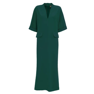 Maxi Dress With Pockets Dark Green