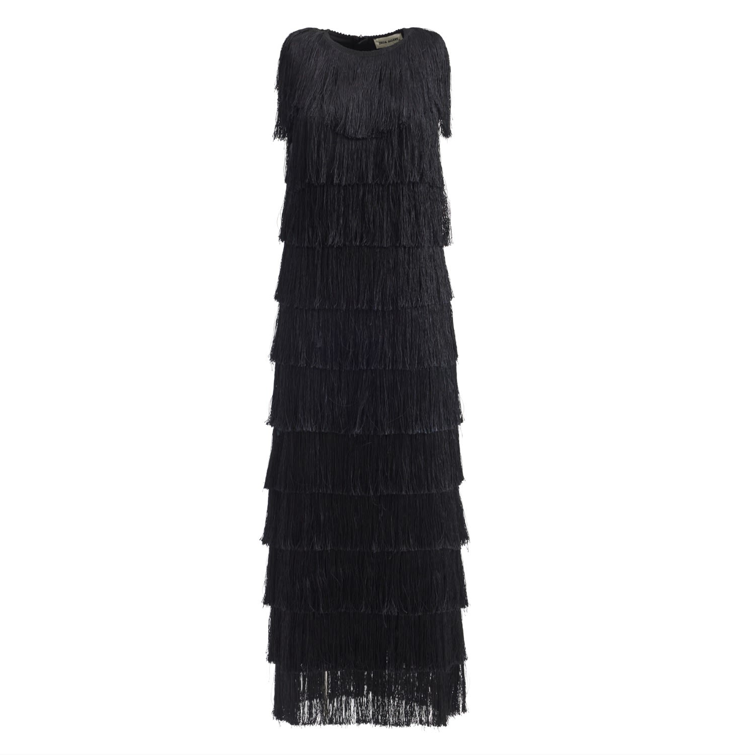 Maxi Fringed Evening Dress Black Julia Allert