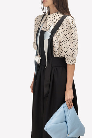 Faux Leather Envelope Clutch Bag Light Blue