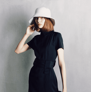 Midi Black Dress With Belt - Julia Allert