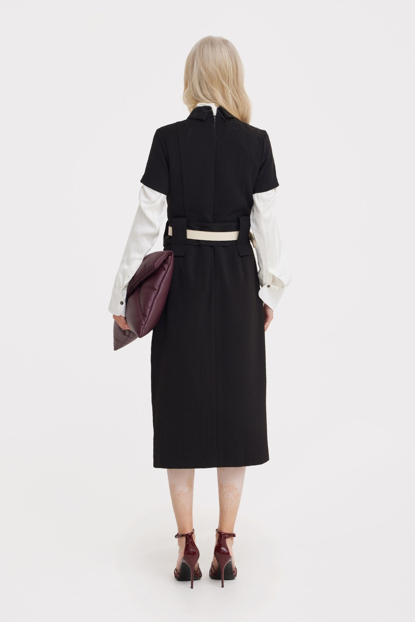 Midi Black Dress With Belt