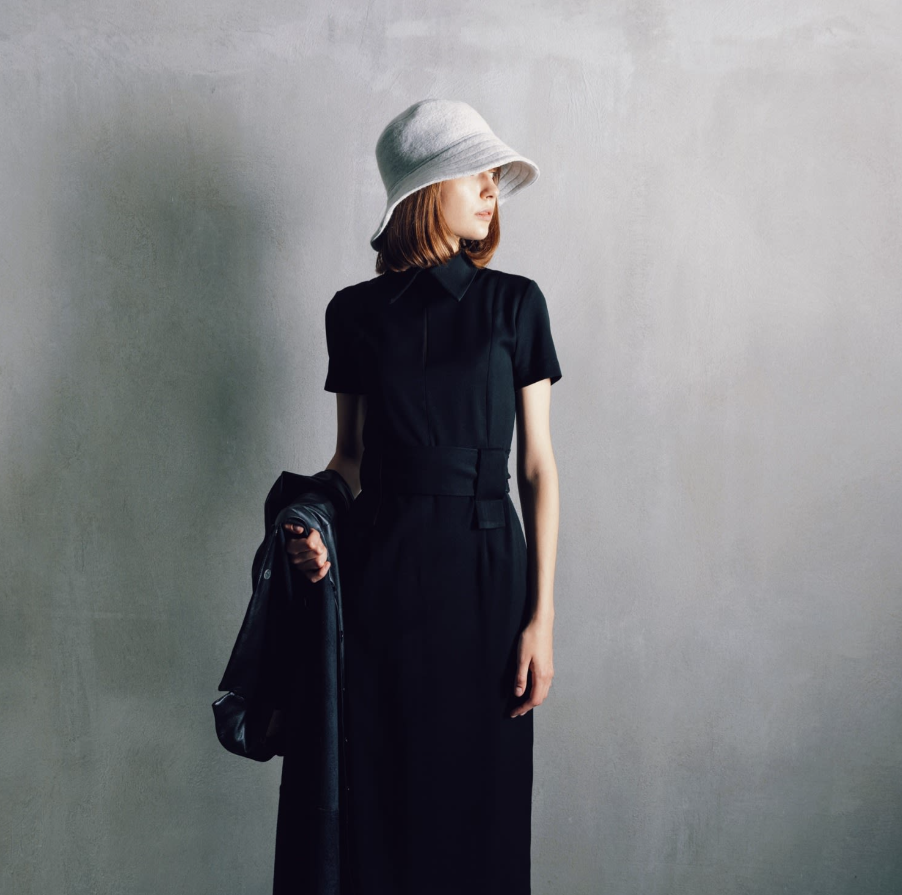 Midi Black Dress With Belt S Midi Black Dress With Belt S