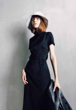 Midi Black Dress With Belt