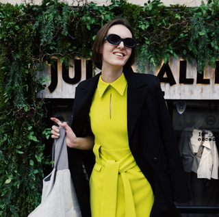 Midi Dress With Belt Light Green