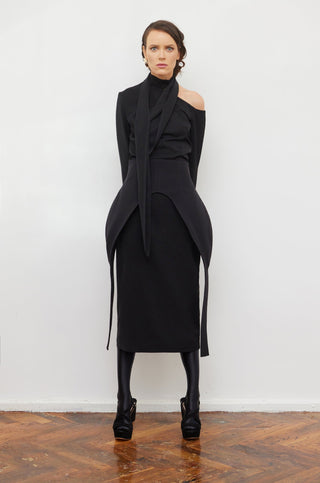 Minimalist Black Waist Corset For Layering Black - Julia Allert