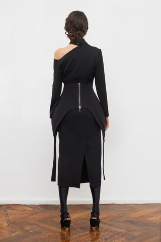 Minimalist Black Waist Corset For Layering Black - Julia Allert
