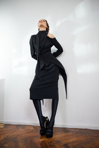Minimalist Black Waist Corset For Layering Black - Julia Allert