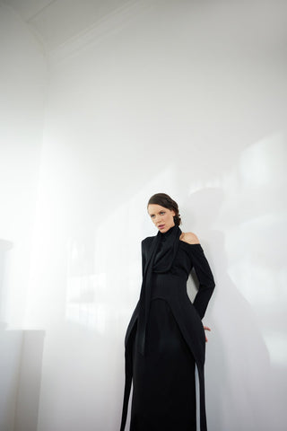 Minimalist Black Waist Corset For Layering Black - Julia Allert