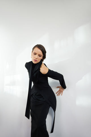 Minimalist Black Waist Corset For Layering Black - Julia Allert