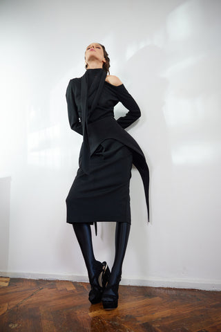 Minimalist Black Waist Corset For Layering Black