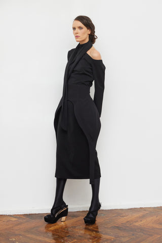 Minimalist Black Waist Corset For Layering Black