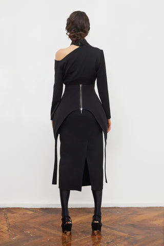 Minimalist Black Waist Corset For Layering Black