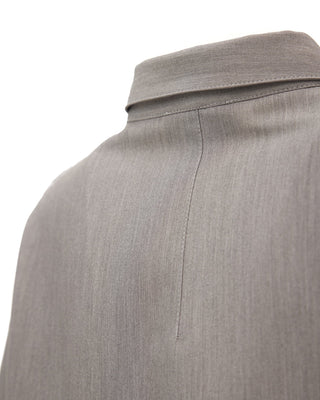 Minimalist Button-Up Shirt with Red Detail Grey - Julia Allert