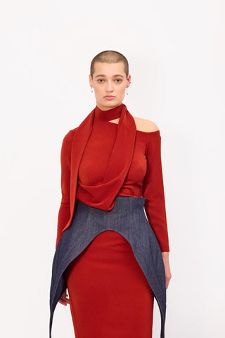 Minimalist Waist Corset For Layering Blue Denim - Julia Allert