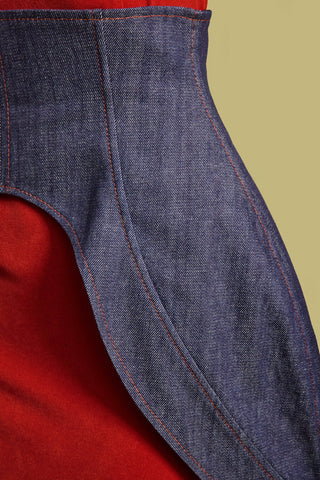 Minimalist Waist Corset For Layering Blue Denim - Julia Allert