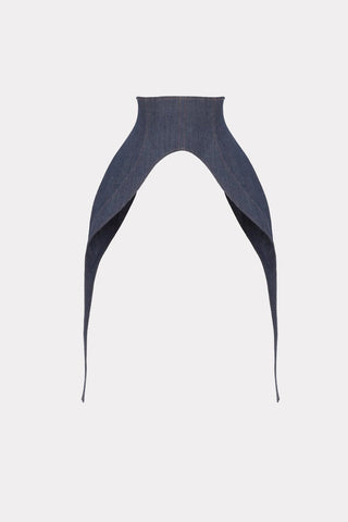 Minimalist Waist Corset For Layering Blue Denim - Julia Allert
