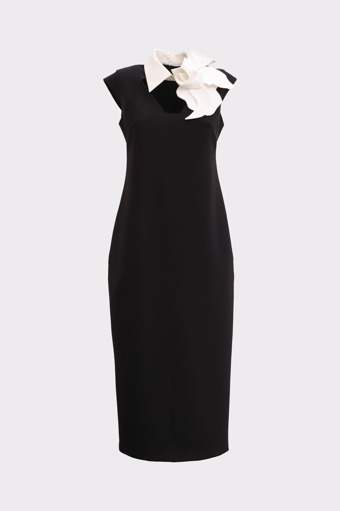 Modern Business Sheath Dress With Decorative Collar - Black XL Modern Business Sheath Dress With Decorative Collar - Black XL