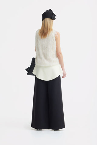 Statement Waist Wide-Leg Trousers – Black