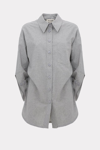 Modern Oversized Cotton Shirt Grey - Julia Allert
