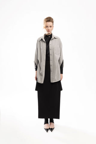 Modern Oversized Cotton Shirt Grey