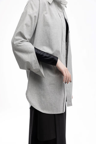 Modern Oversized Cotton Shirt Grey