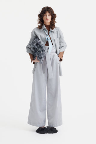 Warm Braided Knit Top With Cuffed Sleeves Brown