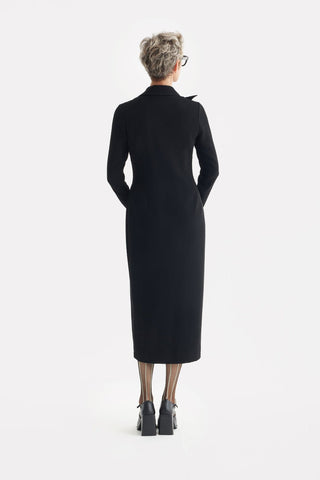 Modern Tailored Long Blazer Dress Black - Julia Allert