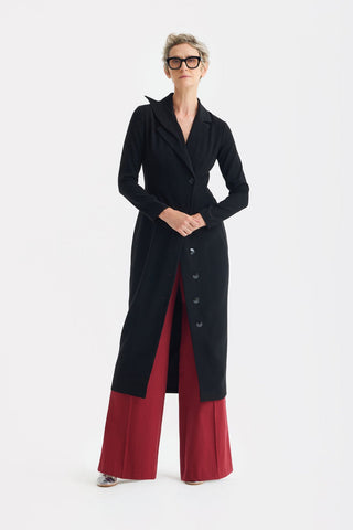 Modern Tailored Long Blazer Dress Black - Julia Allert