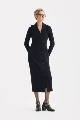 Modern Tailored Long Blazer Dress Black XL