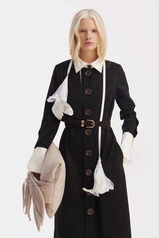 Monochrome Midi Shirt Dress – Black & White - Julia Allert