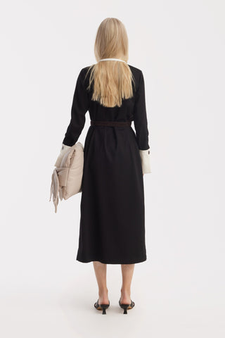 Monochrome Midi Shirt Dress – Black & White - Julia Allert
