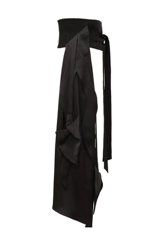 Obi-Inspired Waist Belt With Handcrafted Panels Black - Julia Allert