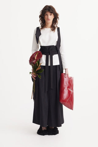 Obi-Inspired Waist Belt With Handcrafted Panels Black - Julia Allert